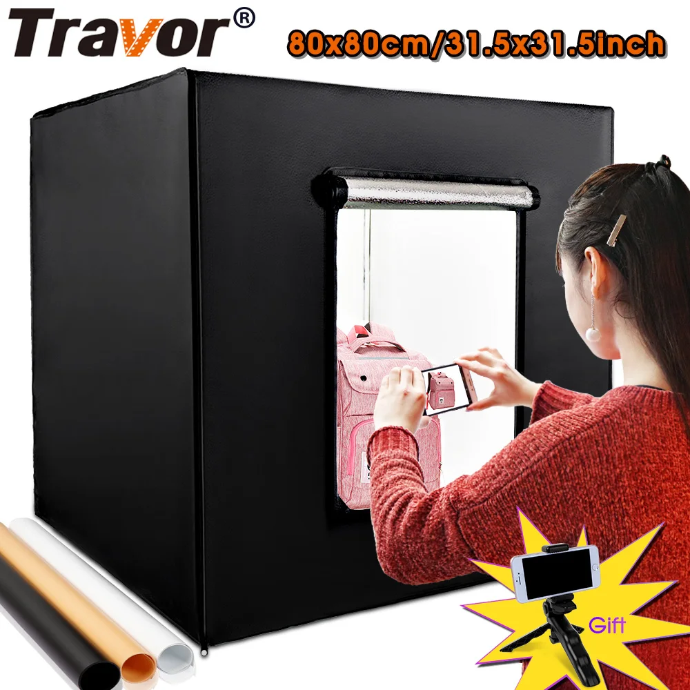 Travor 80*80 см 31,5 Дюймов Dimmable фотостудия световой софтбокс лайтбокс Складная лампа коробка фотография Фон Съемка Палатка комплект