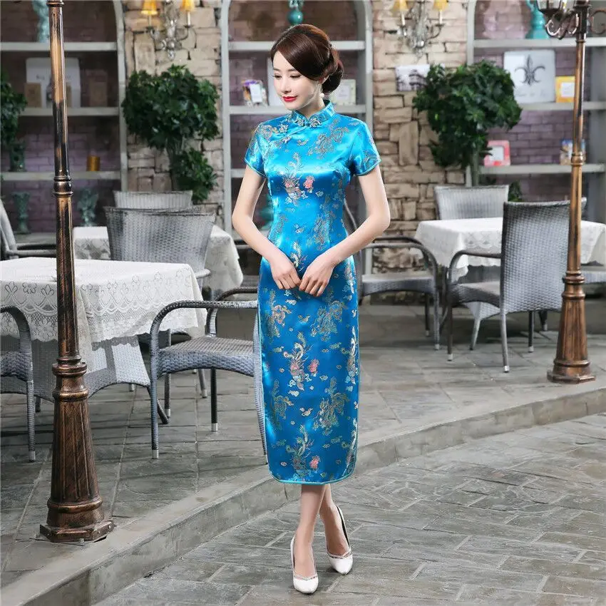 Китайские традиционные костюмы Vestito oritale женское облегающее платье Cheongsam Tang