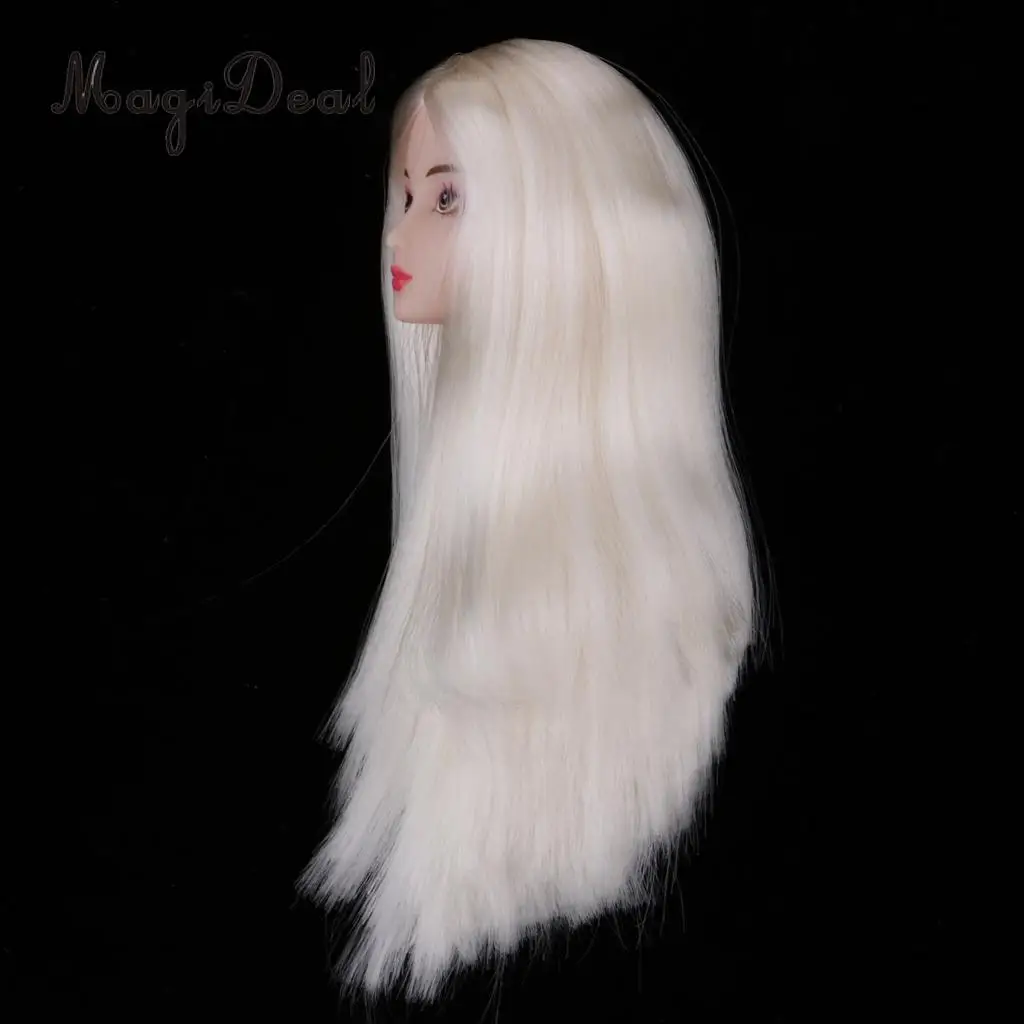 1/6 Female Action Figures BJD Head Sculpt White Hair DIY Custom for DOD SD DD Dollfie Accessories