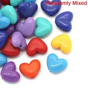 

Doreen Box hot- Acrylic Spacer Beads Heart Mixed 14x11mm,100PCs(B23162)