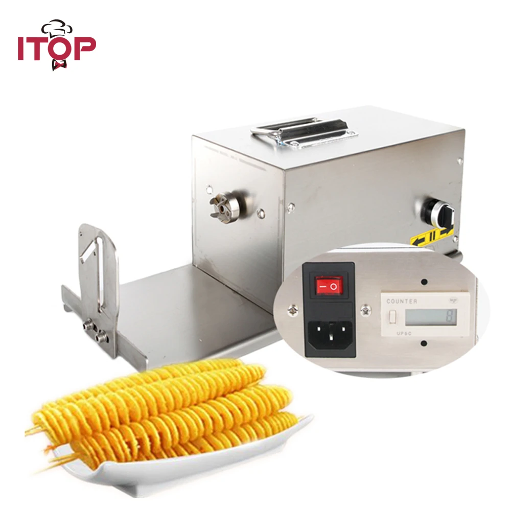 ITOP Electric Potato Spiral Cutter Machine Tornado Potato Tower Maker Stainless Steel Twisted Carrot Slicer Commercial 1