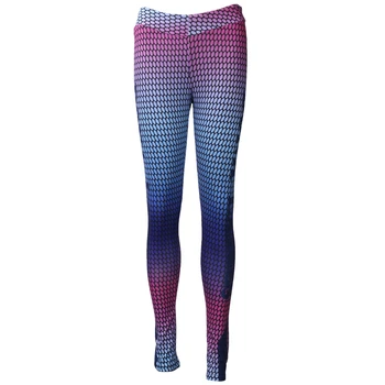 

Fashion 2018 New Multicolor Gradient Mesh Patchwork Fitness Leggings Breathable Absorb Sweat Elastic Compression Pants