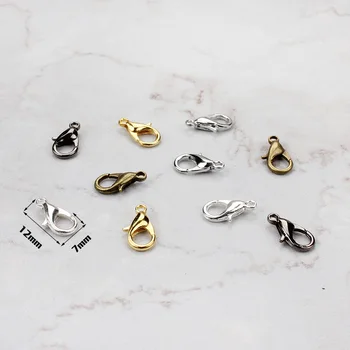 

20pc 10/12/14/16/18/20mm Fashion Jewelry Findings,Alloy antique bronze/gold lobster clasp Hooks for necklace&bracelet chain