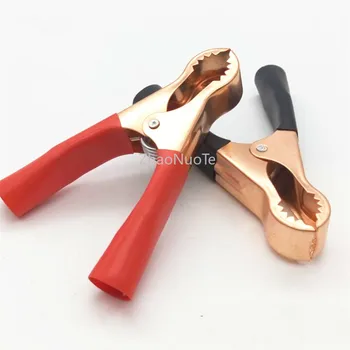 

30pcs 50A Copper Plated Alligator Clip Toothed Battery Clamp Charging Clip Power Cord Clamp Safety Test Clip Length 80MM