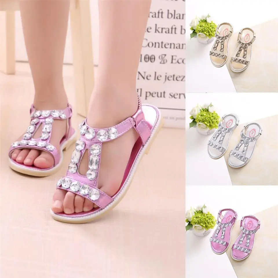School Shoes For Girls 2018 Summer Kids Baby Girls Sandals Crystal