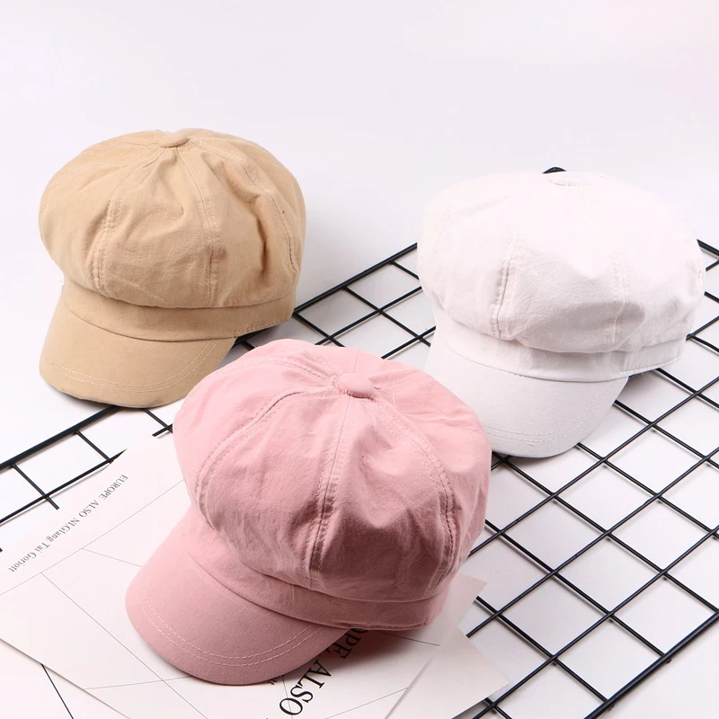 

Spring Summer Baseball Caps Solid Color Plain Cute Octagonal Hat Painter Cap Multicolor Wild Octagonal Hats Casual Visor Sale