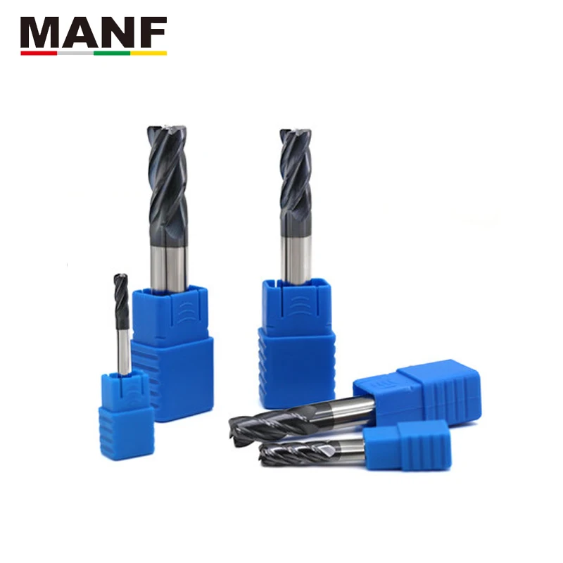 Концевая фреза с квадратным круглым носом MANF 4Flute HRC50 1R0.2 12R3.0 вольфрамовый Карбид