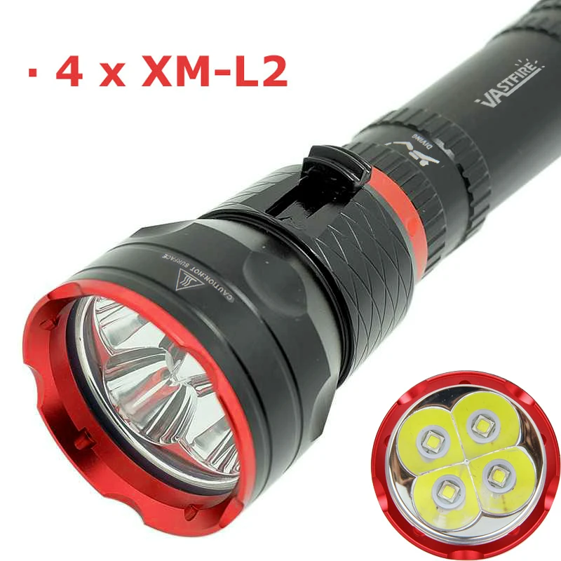 Тактический водостойкий 5000LM 4x XM-L2 светодиодный 2*18650/26650 Дайвинг фонарик Torch Light Подводные 100 м