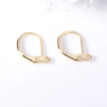 

10PCS 10x13MM 24K Gold Color Plated Brass Earrings Clip Diy Jewelry Discoveries Earrings Accessories Wholesale