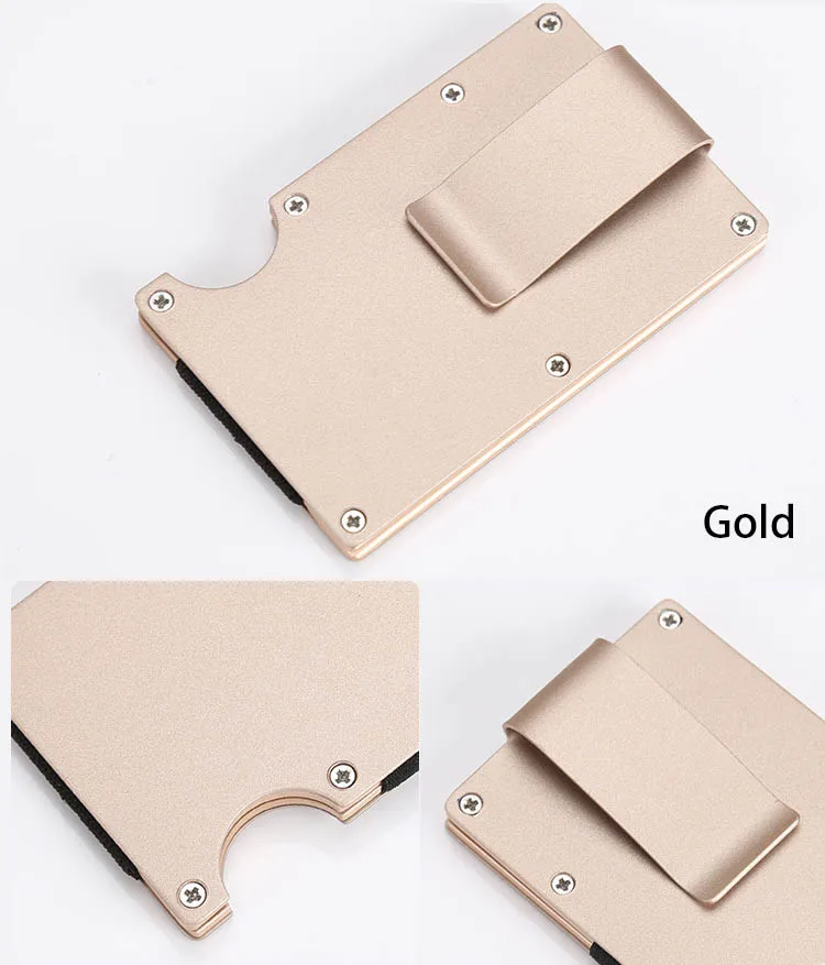 DIENQI тонкий алюминиевый металлический Анти RFID блокирующий держатель для карт, минималистичный кошелек для мужчин, Бизнес банк, id, держатель для карт, карманная сумка