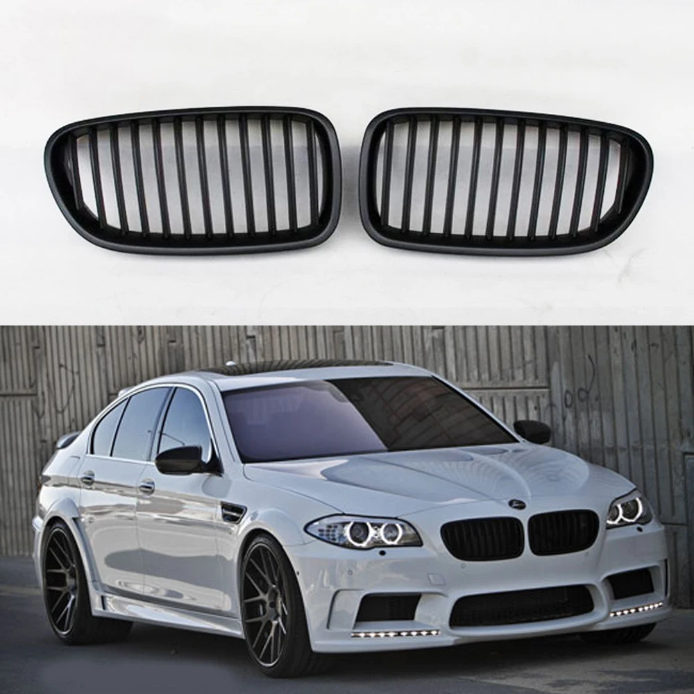 F10 M5 Style Matt Black ABS Auto Car Front Bumper Mesh Grill Guard for
