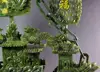 38cm Large Chinese Hand Carved 100% Natural Jade Dragon Incense statue Dragon Boat NT 6