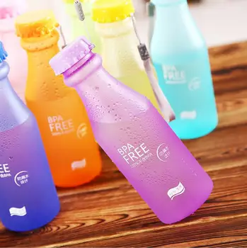 

Hot 550ML Portable Leak-proof Water Bottle Outdoor Bicycle Sports Drinking Unbreakable Plastic Water Bottles Free Shipping