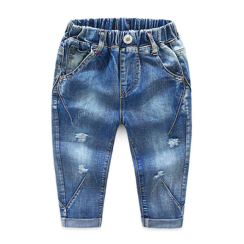 Джинсы с дырками для мальчиков; сезон весна-осень; новые модные детские джинсы высокого качества для мальчиков; детская весенняя одежда; брюки