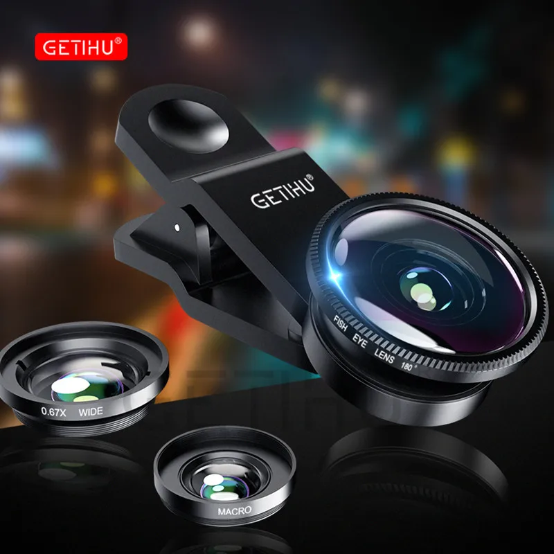 

3 in 1 Wide Angle Macro Fisheye Lens Kit + Clip Smartphone Mobile Phone lenses Fish Eye for iPhone 6 6s 7 s Plus Camera Lentes