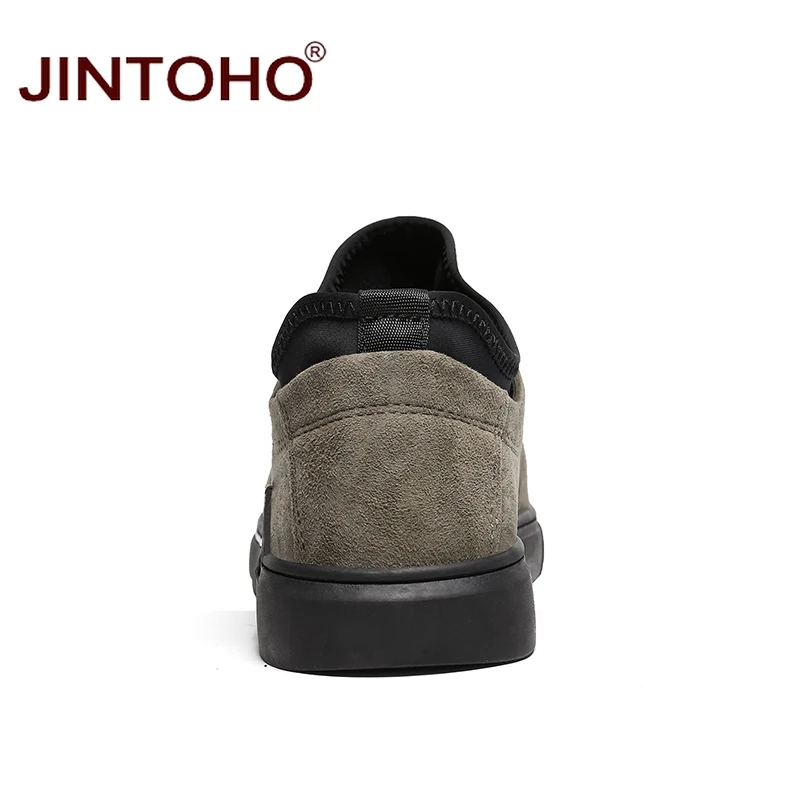 Casual Jintoho Black gray Marca Sapatos Preto Alta Homens Sobre Grife Masculinos Da Luxo Couro De Qualidade Mocassins Deslizar khaki Para TrTYUqv