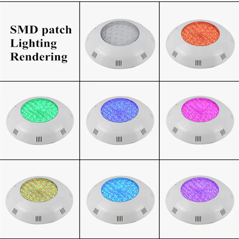 

Rgb LED Pool Light Colorful Remote Control ABS Wall Hanging Underwater Light 12W 18W 25W 35W 12V Swimming Pool Fountain Light