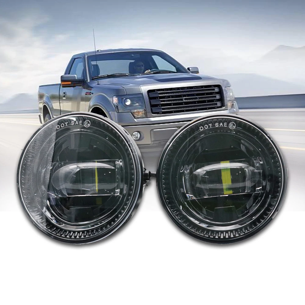 2pcs 4 Inch LED Rectangle Round Fog Light Driving Lamp For Ford F150
