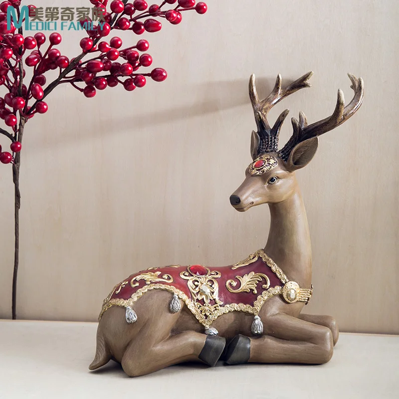 Aida deer creative home cute resin decorations living room bedroom