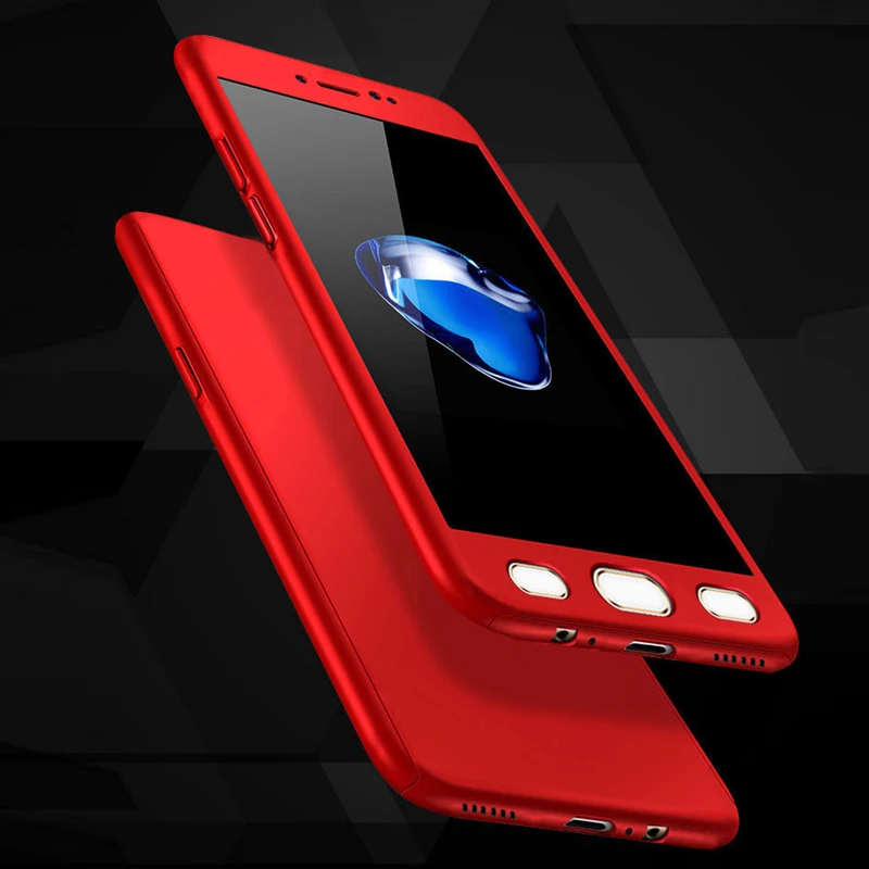 Полностью покрытый чехол для Samsung Galaxy S6 S7 Edge S8 S9 Plus Note 8 9 Note8 Note9 и закаленное стекло