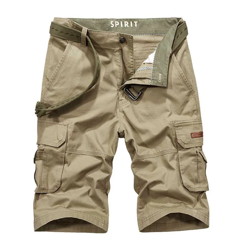 

New Fashion Summer Cargo Shorts Cotton Men Casual Boardshort Loose Baggy Beach Short Pants 3/4 Length Male Clothes Plus Size
