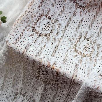 

LASUI NEW 1.5*3m=1 piece High-end black white Beautiful cord eyelash lace fabric French Wedding Dress Accessories C0253