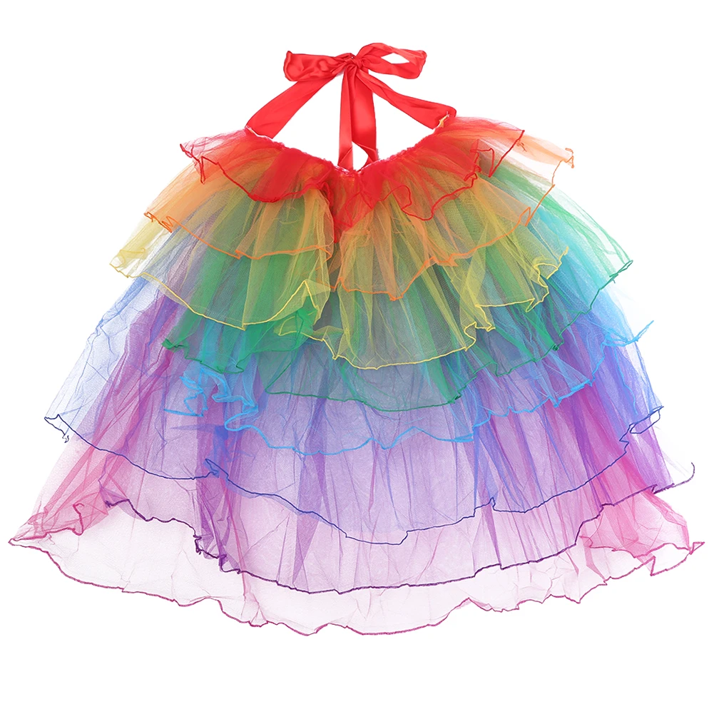 Новинка, Женская нарядная юбка для взрослых, модный костюм, юбка, балетная пачка, танцевальная одежда, Нижняя юбка, юбки принцессы - Цвет: arcobaleno