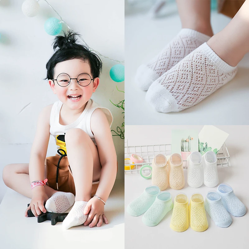 

2017 Summer Baby Boys Girls Thin Short Socks Infant Cotton Socks Solid color C378 5pairs/pack