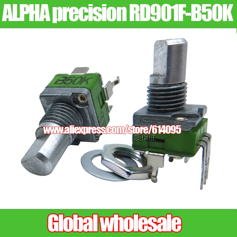 4pcs ALPHA precision RD901F B50K potentiometer / 12.5mm semi shaft