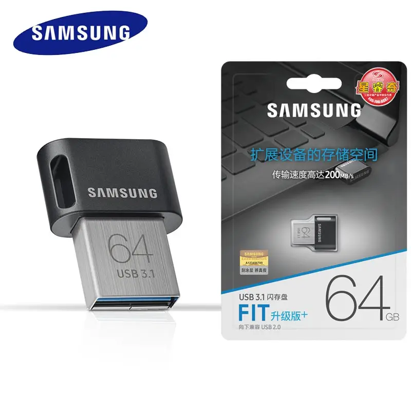 Samsung mini-USB Флешка 32 ГБ металлический диск по ключевым 64 ГБ Флешка 3,1 128 ГБ 256 ГБ флешки до 200 МБ/с. FIT/AB memoria usb 3,0