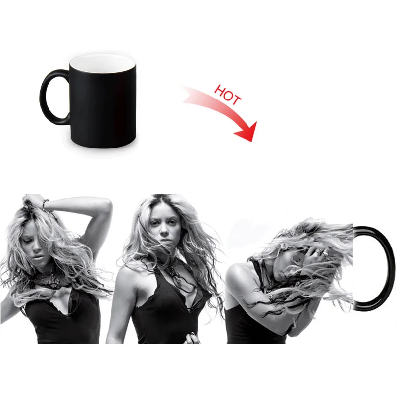 Shakira cool photo morphing coffee morph mug heat changing color cup  Tea Cups 