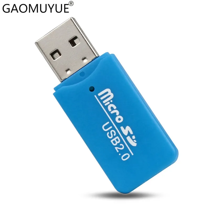 GAOMUYUE USB 2,0 кард-ридер для tf карт в кард-ридере s для microsd и micro sd карты с адаптером SD на выбор C-1 - Цвет: USB2.0-Blue