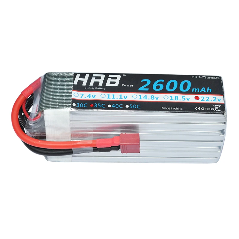 HRB RC Lipo батарея 2S 3S 4S 5S 6S 2600mah 35C Brust 70C XT60-T EC2 разъем для квадрокоптера вертолета trex-450 fpv дронов