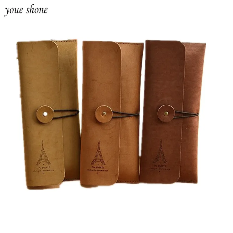 

1Pcs/Lot Creative RetroTower Pencil Case Large Capacity Classic Stationery Pouch Leather Chancery Penalty