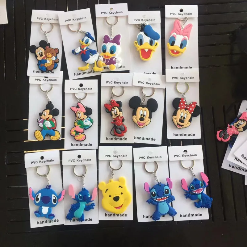 

IVYYE 1PCS Mickey Stitch Duck Anime Key Chain PVC Figure Keyring cute Toy Keychain Keyholder Birthday Gifts Unisex NEW