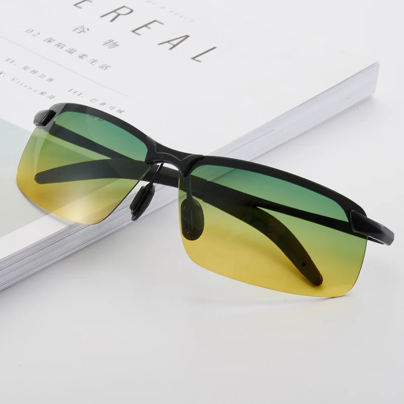 

Night Vision Polarized Sunglasses Men Anti-glare Driving Goggles Metal Frame Gradient Shade Sun Glasses day night vision goggles