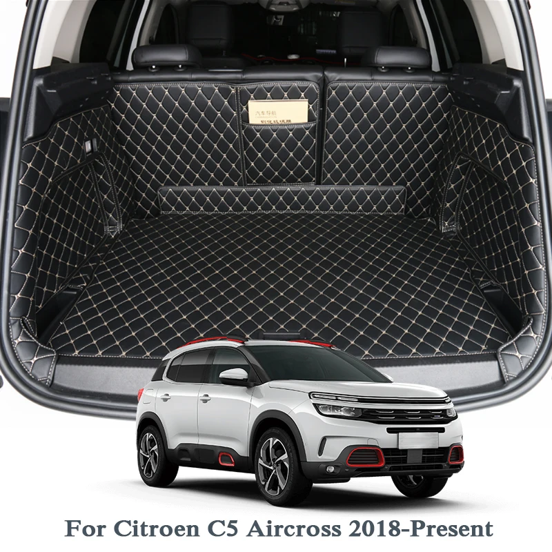 

For Citroen C5 Aircross 2018-Present Car Floor Mat Leather Tray Carpet Cargo Liner Custom Auto Trunk Mat Carpet Internal Mats