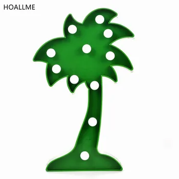 

3D Marquee Letters LED Coconut Tree Light Battery Baby Nightlight Marquee Lamp with 11 Warm White LEDs For Home Decoration