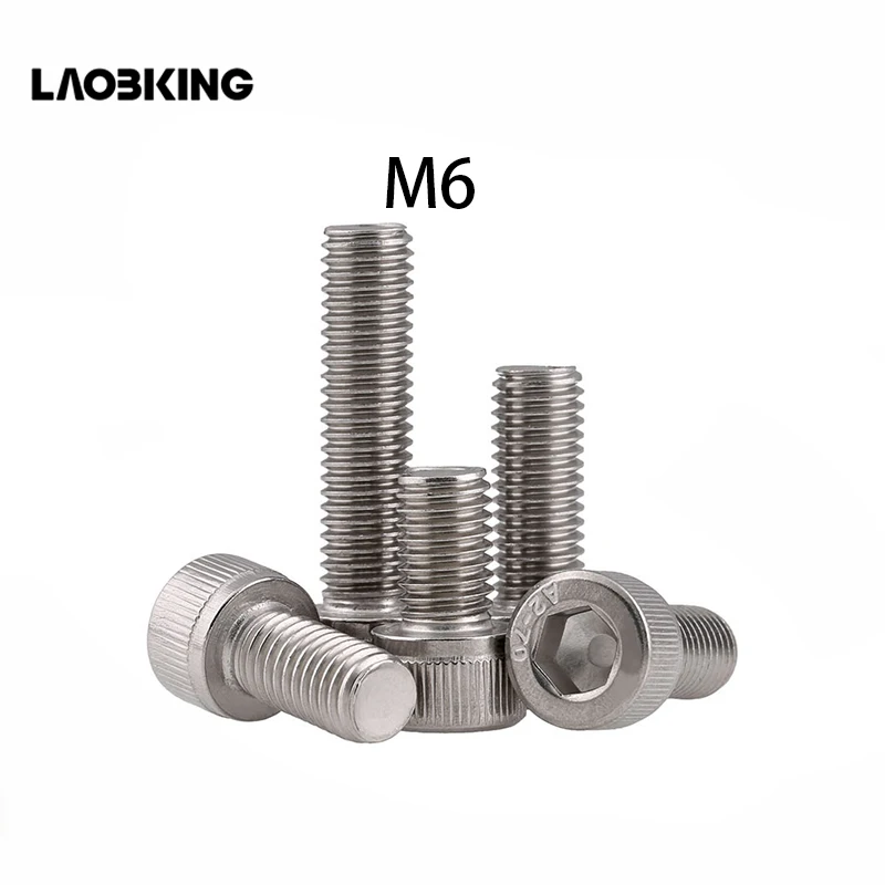 

DIN912 M6 Metric Thread 304 Stainless Steel Hex Socket Head Cap Screw Bolts M6*(6/8/10/12/14/16/18/20/22/25/30/35/40~150) mm