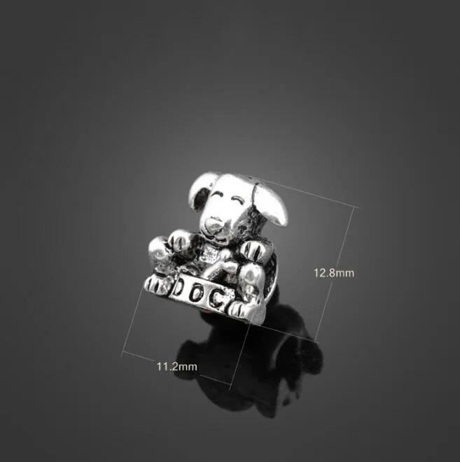 50 шт винтажное серебро собака подвеска Подвески + DIY ювелирное ожерелье браслет из металла мода аксессуары сумки 12,8X11,2 мм