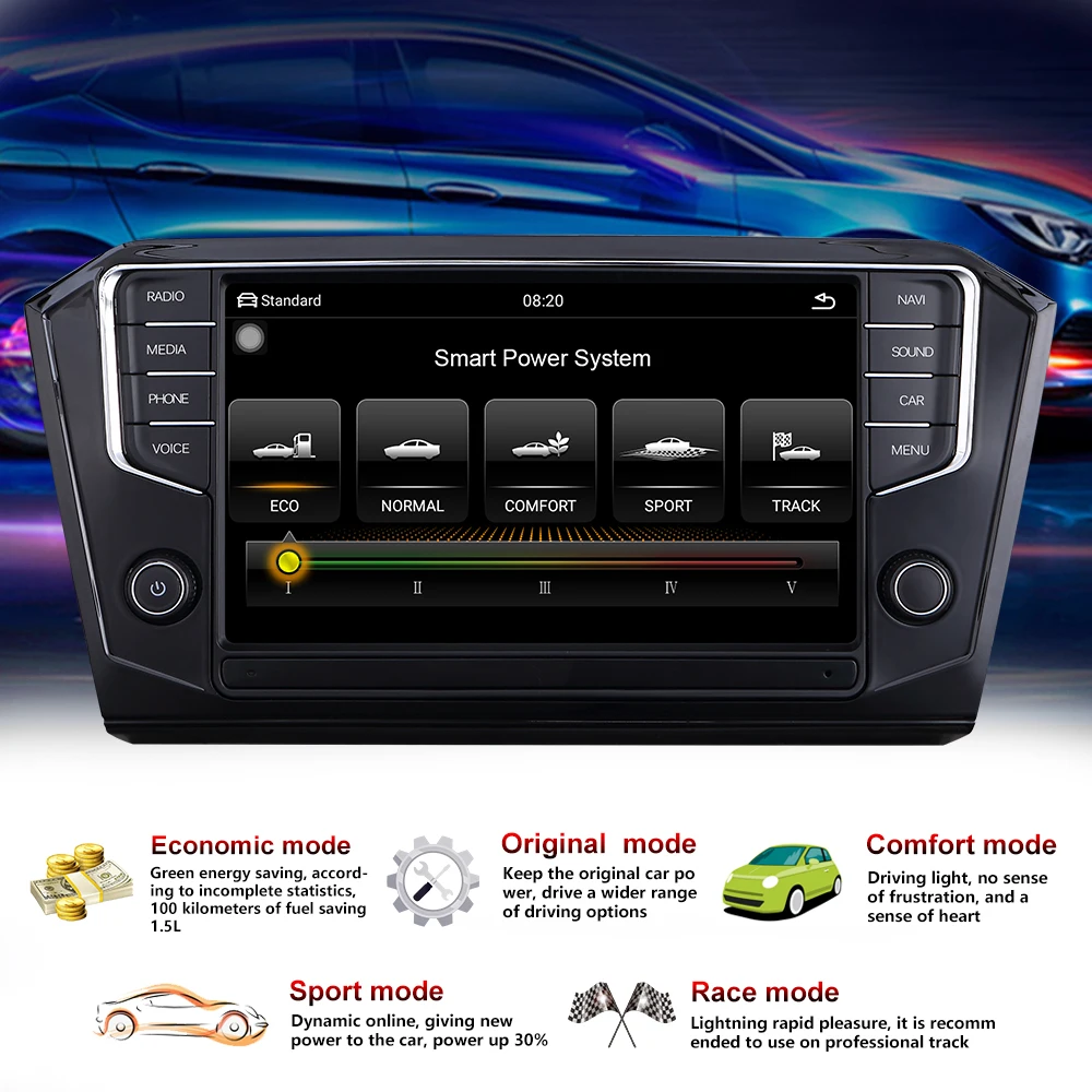 Excellent android auto Car gps radio navigation for volkswagen b8 built in Canbus ,external DVD player ,support swc, phone link 5