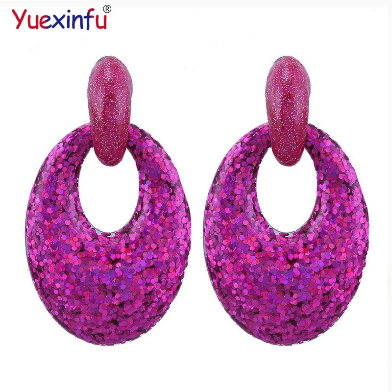 

Yuexinfu Big Drop Earrings For Woman Long Pendientes Resin Flash Drip Statement Earrings Bohemian Fashion Jewelry Chrismas Gifts