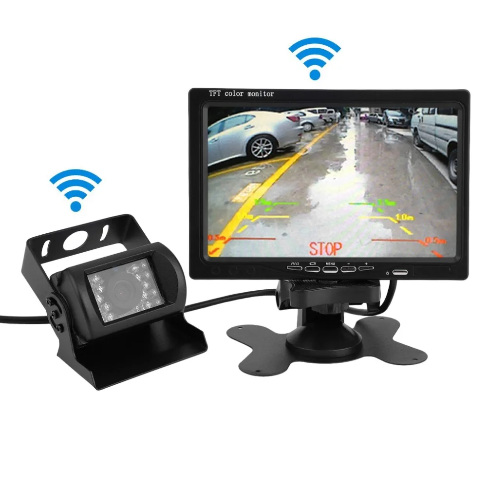 

Universal Wireless TFT Monitor Video Recorder HDMI 900TVL Outdoor IR Camera Home Security System RV-7001WS