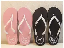 2017 New PINK puppy flat sandals women candy colored female summer beach slippers with flat sandals flip flops free shipping