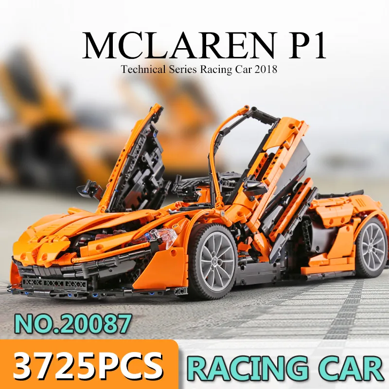 

DHL 20087 Technic Toys compatible with MOC-16915 Orange Super Racing Car Set Building Blocks Bricks Toys Car Model Kids Gifts