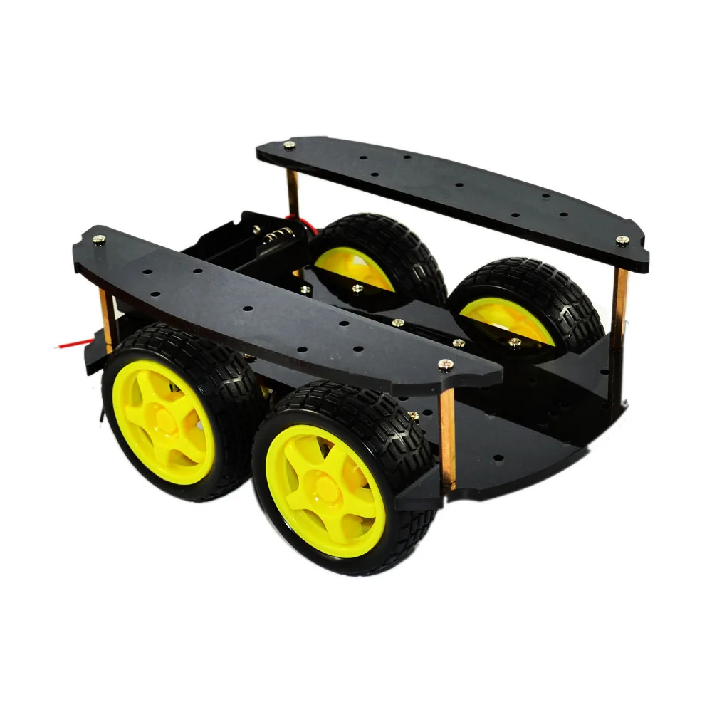 2 schicht 4WD Smart auto chassis vier rad stick smart car kit für arduino Chassis DIY Kit