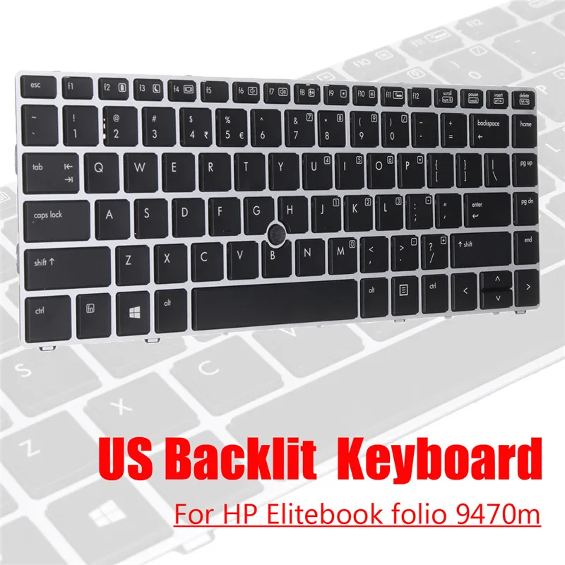 

US Backlit Keyboard For HP Elitebook folio 9470m PC Laptop Notebook 697685-001 Keyboards Computer Peripherals