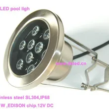 DHL! Хорошее качество, IP68, 9 Вт подводный светодиодный светильник, светодиодный светильник для бассейна, с обручем, работающего на постоянном токе 12 В, DS-10-30-9W, постоянное напряжение