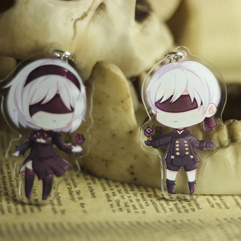 

New Game NieR: Automata YoRHa 2B 9S Acrylic Pendant Keychain Keyring Chain Gift Cosplay Props