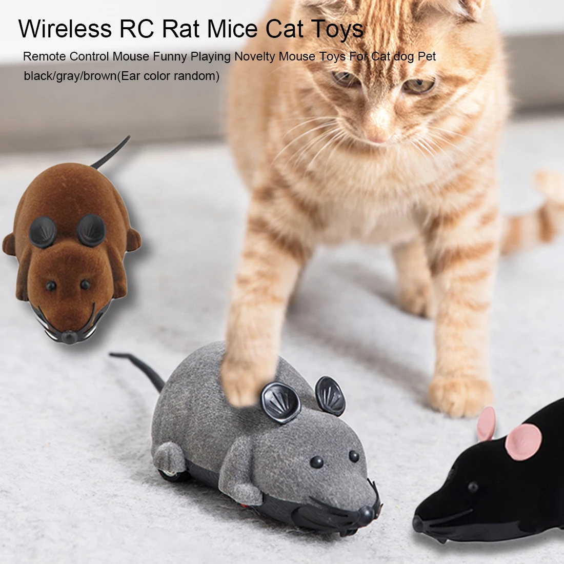 Funny Pet Cat mice Toy Wireless RC Gray Rat Mice Remote Control Mouse For Kids Toys | Дом и сад